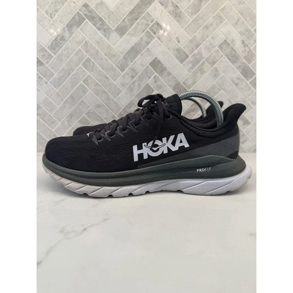 Hoka One One Mach 4 Running Shoes Mens 9.5 D 9.5D Black Profly Athletic Sneakers